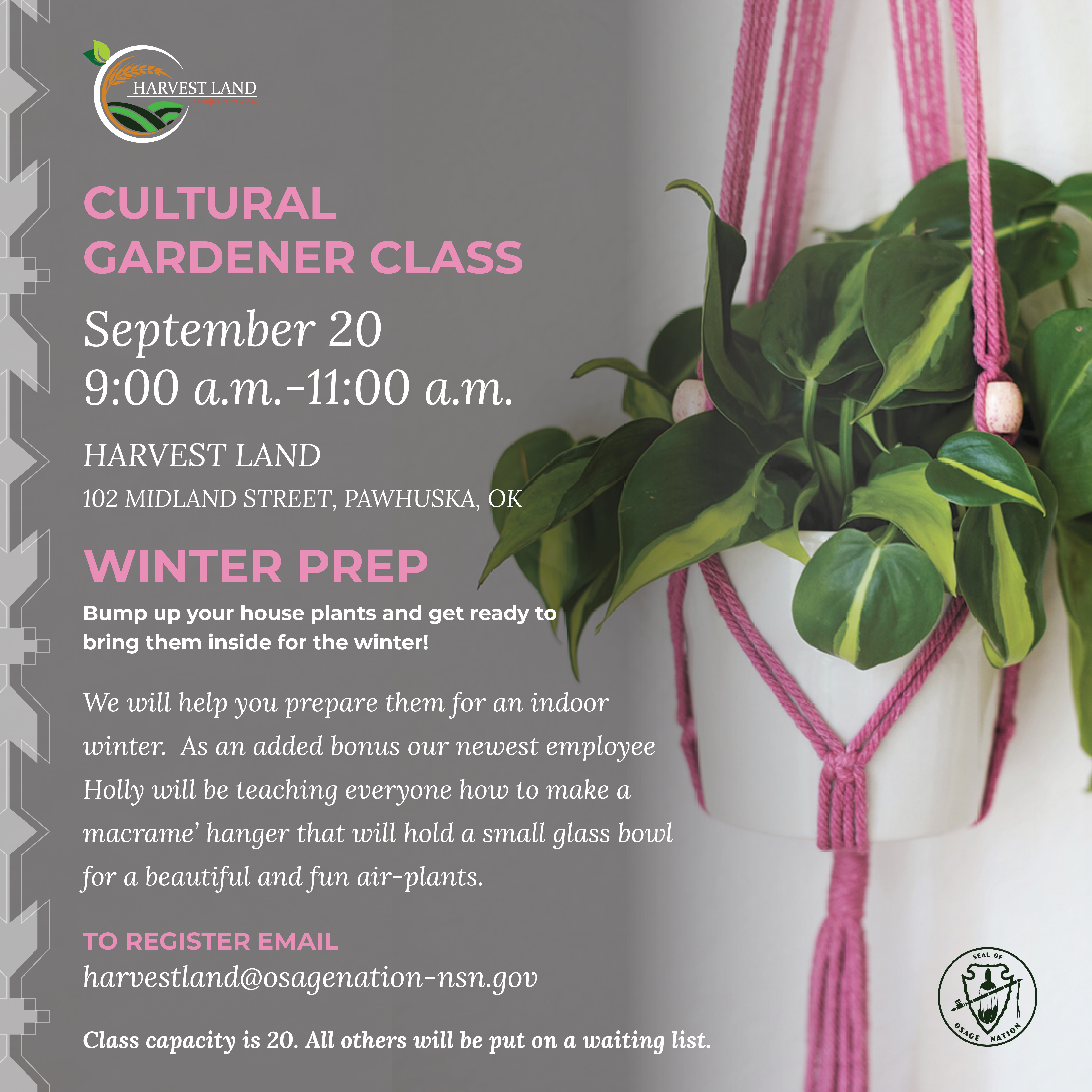 Cultural Gardener Class: Winter Prep