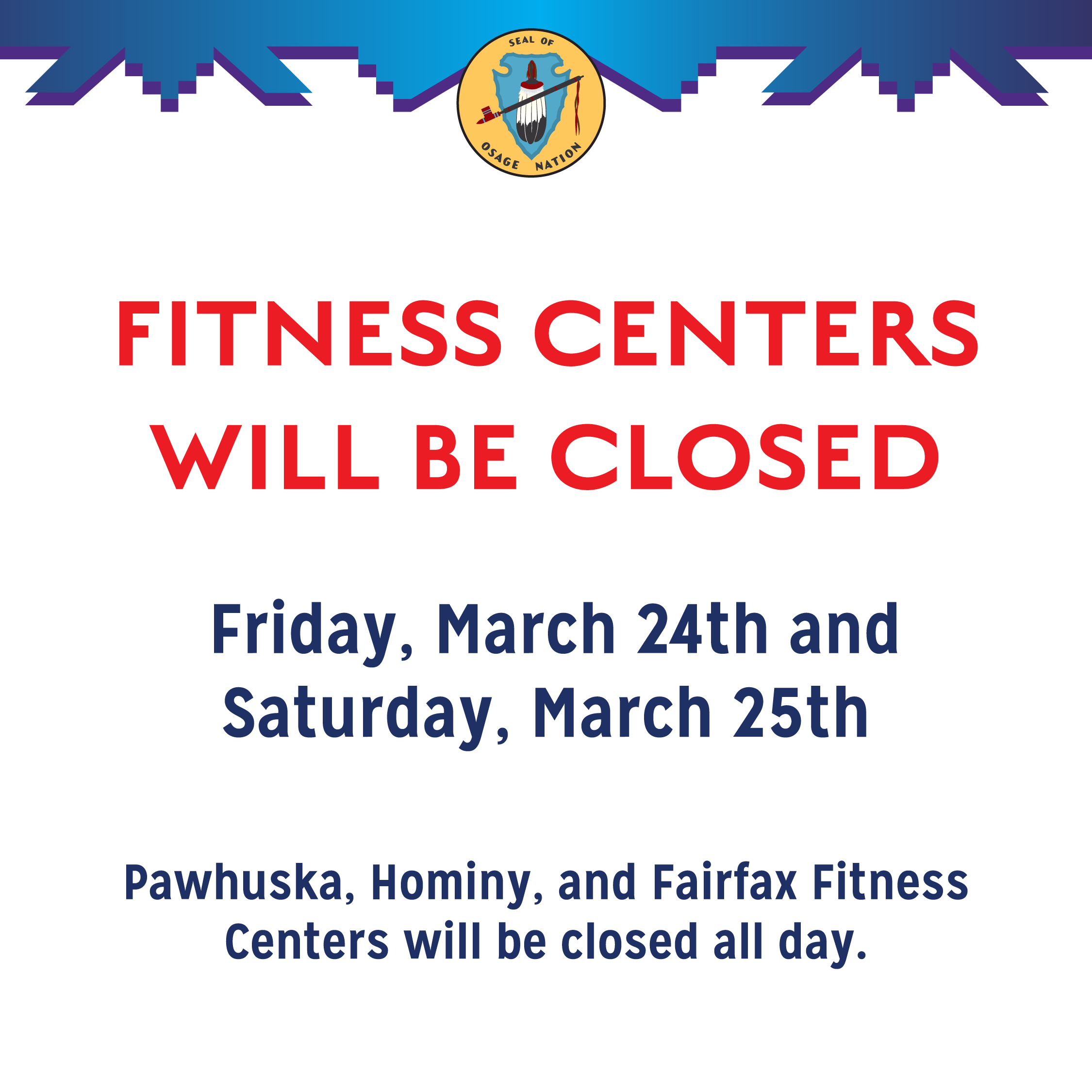 fitness center closing flyer