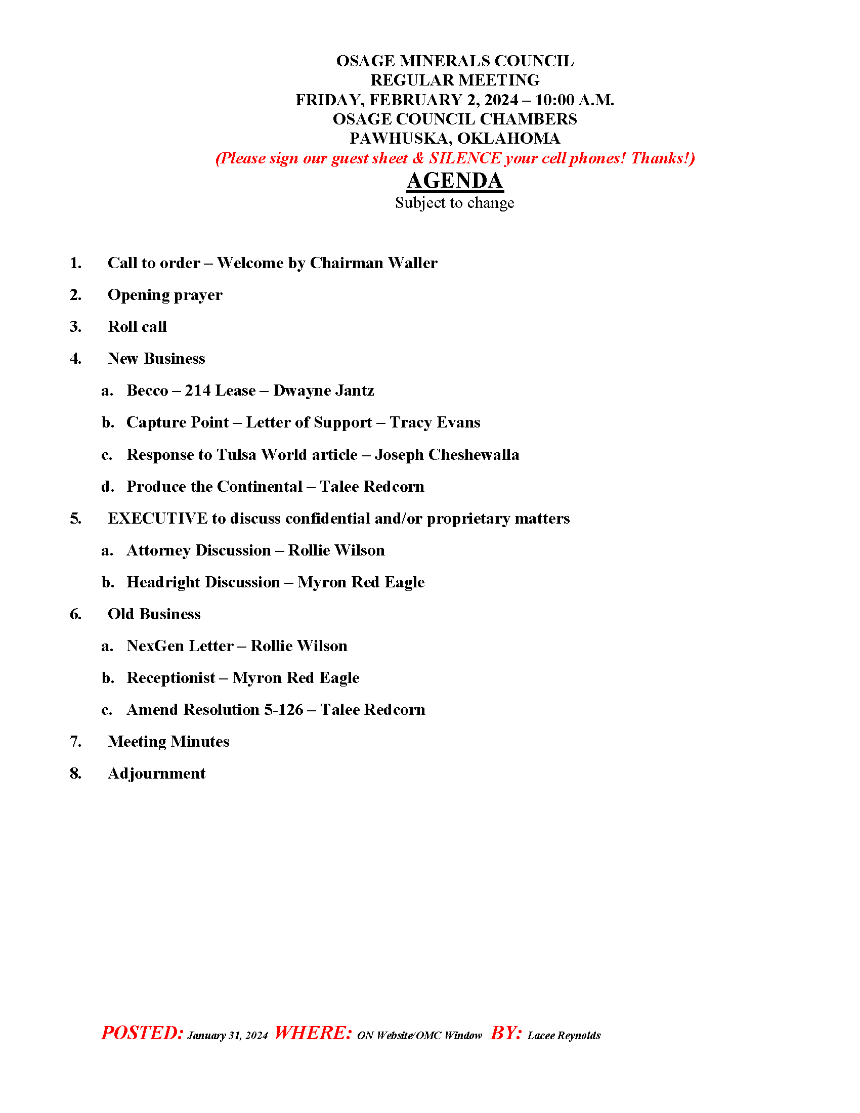 image of agenda