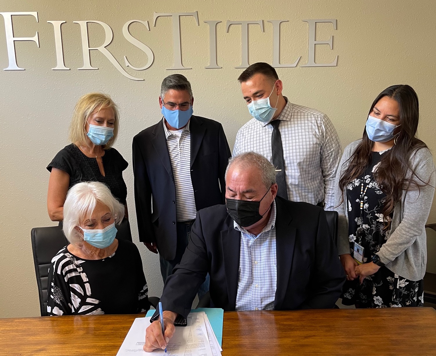 Image (L to R): Stephanie Thomas Priest, Judy Thomas, Osage Attorney General Clint Patterson, Osage Chief Geoffrey Standing Bear, Kirk Shaw, Dr. Amanda Bighorse Image (L to R): Stephanie Thomas Priest, Judy Thomas, Osage Attorney General Clint Patterson, Osage Chief Geoffrey Standing Bear, Kirk Shaw, Dr. Amanda Bighorse