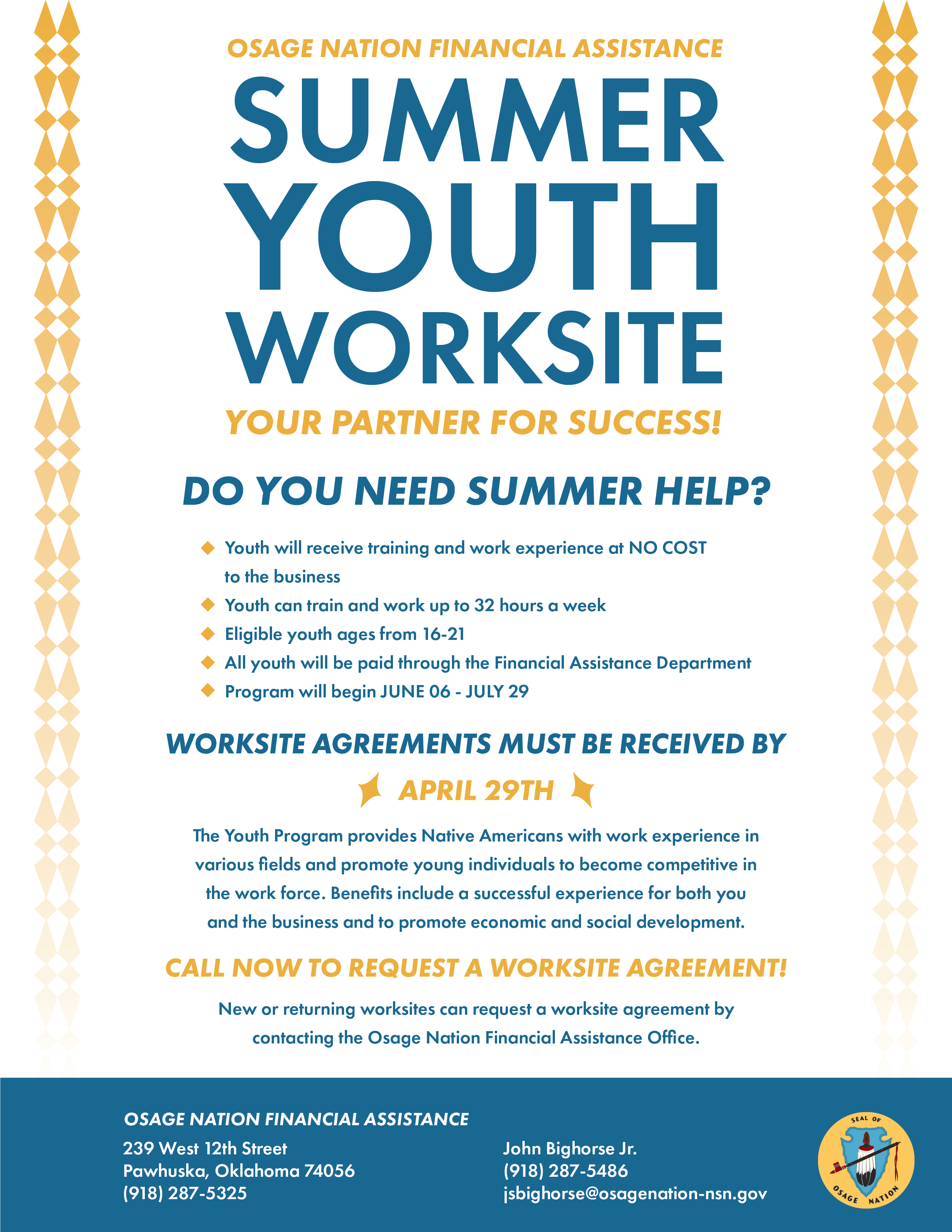 Summer Worksite Flyer