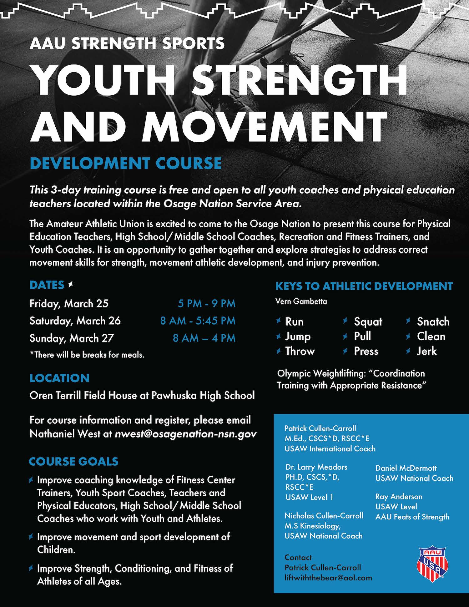 Osage Nation Fitness Center Offers Free Development Course for Coaches and Educators