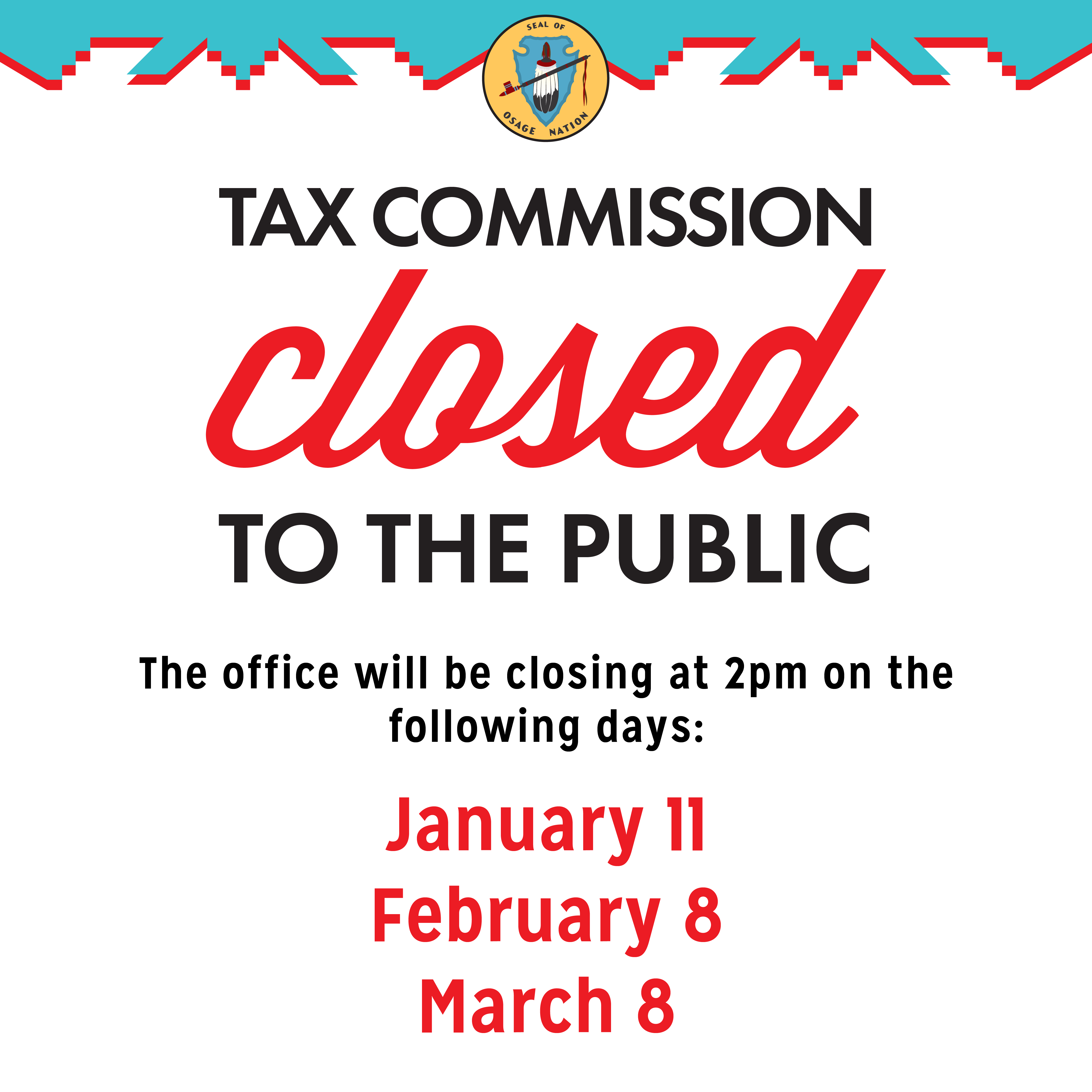 ON TAX COMMISSION OFFICE CLOSING
