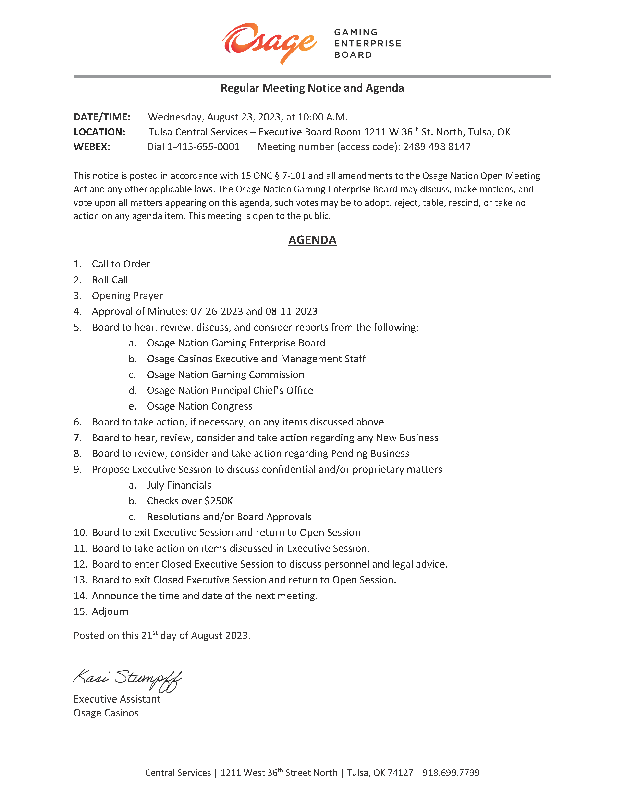 agenda