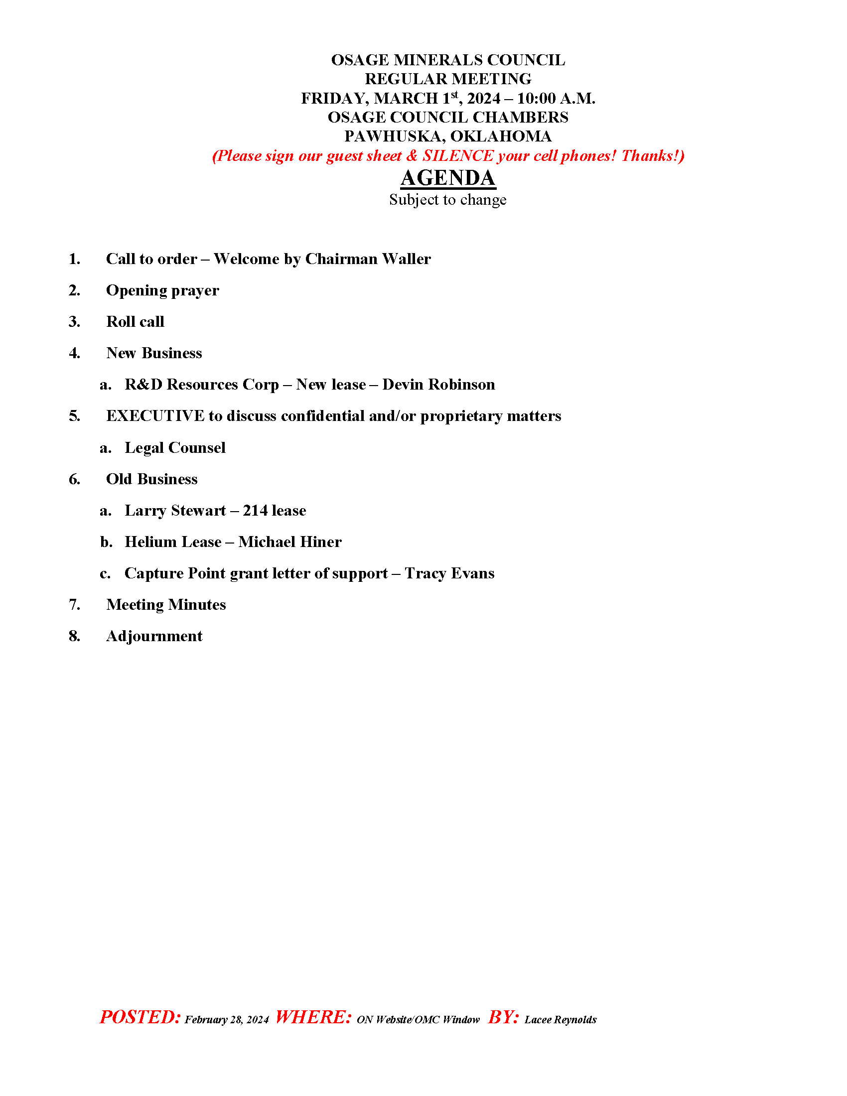 image of agenda
