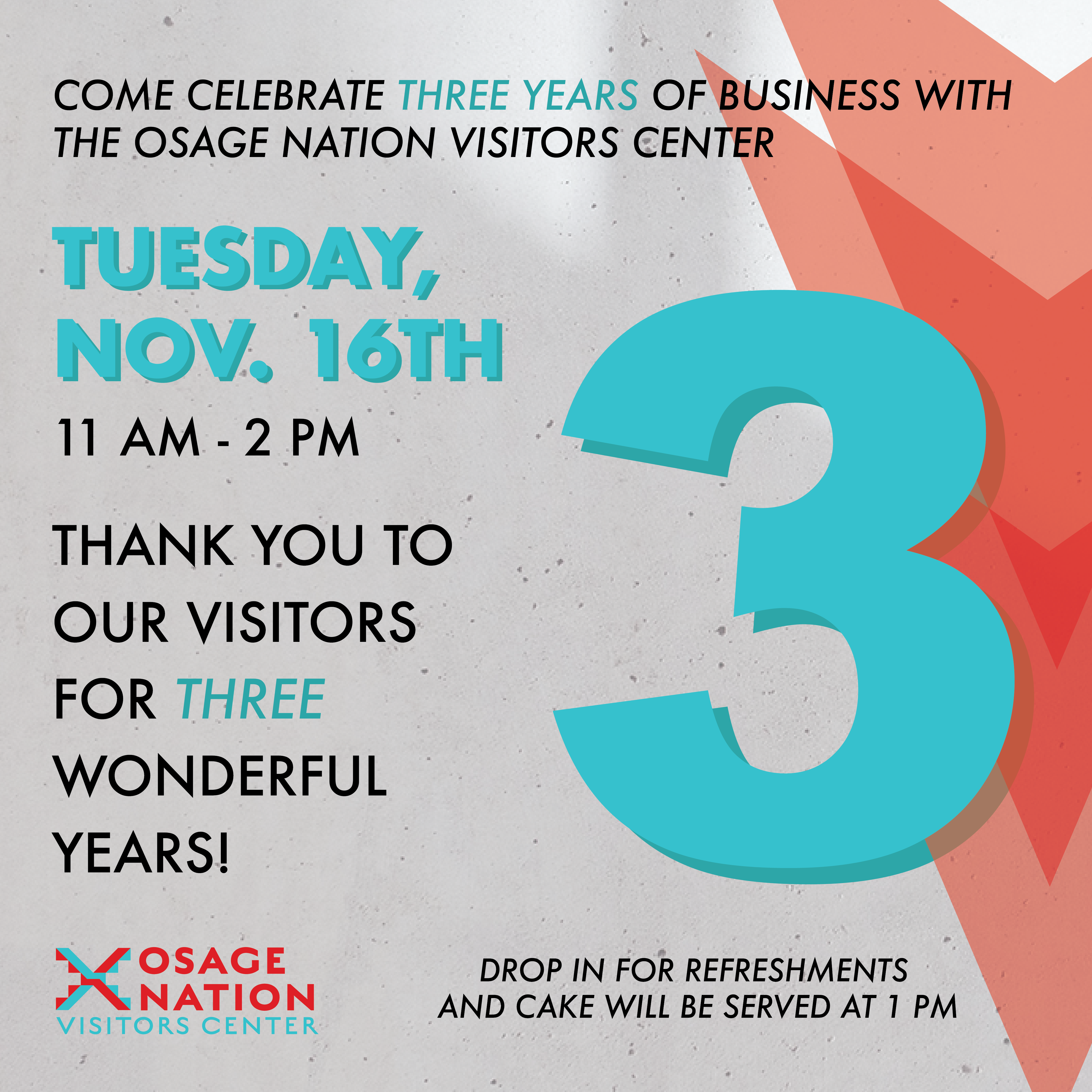 Osage Nation Visitors Center Third Year flyer