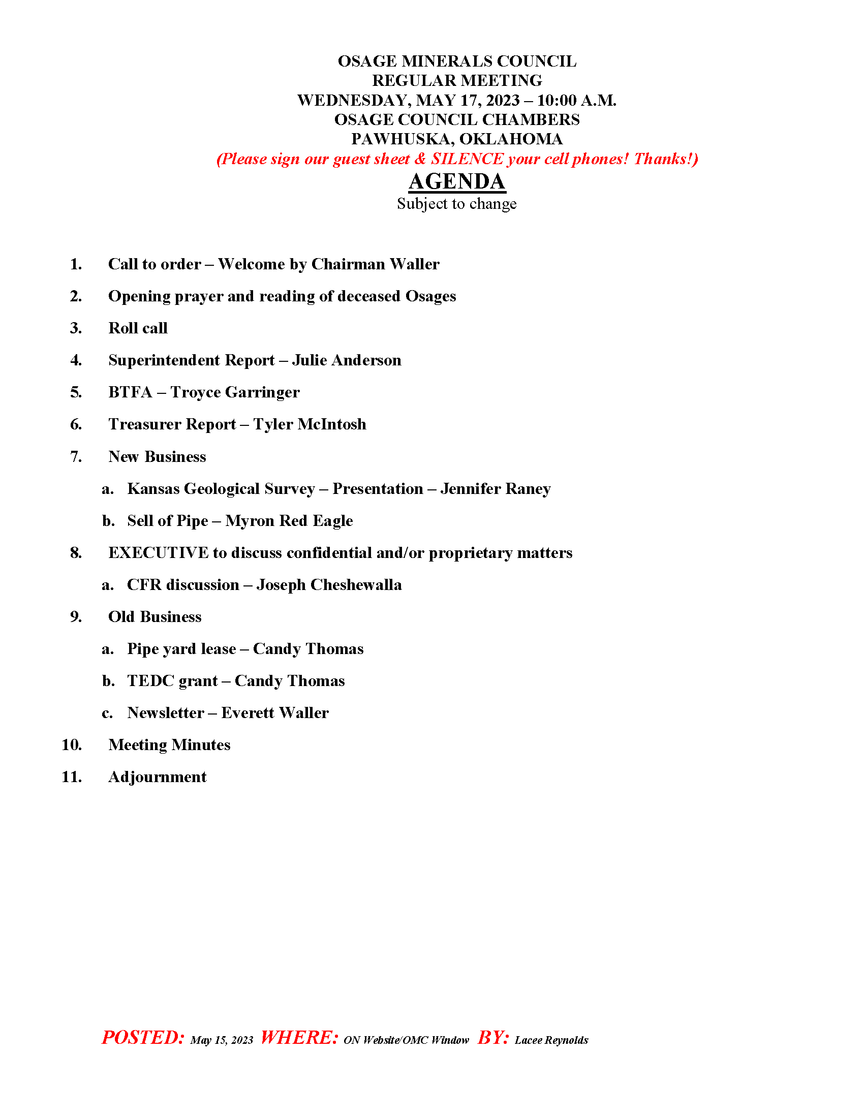 agenda