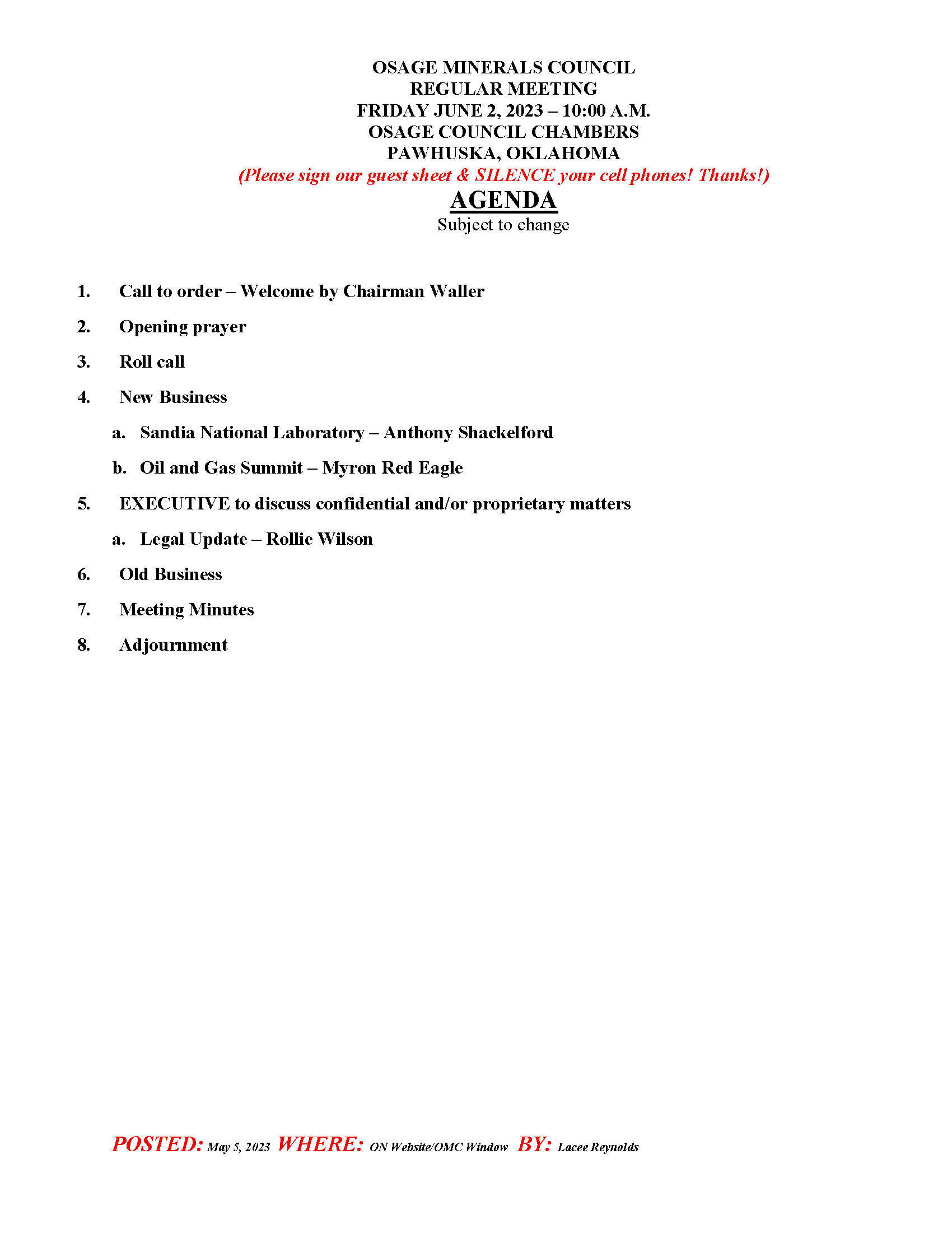 agenda
