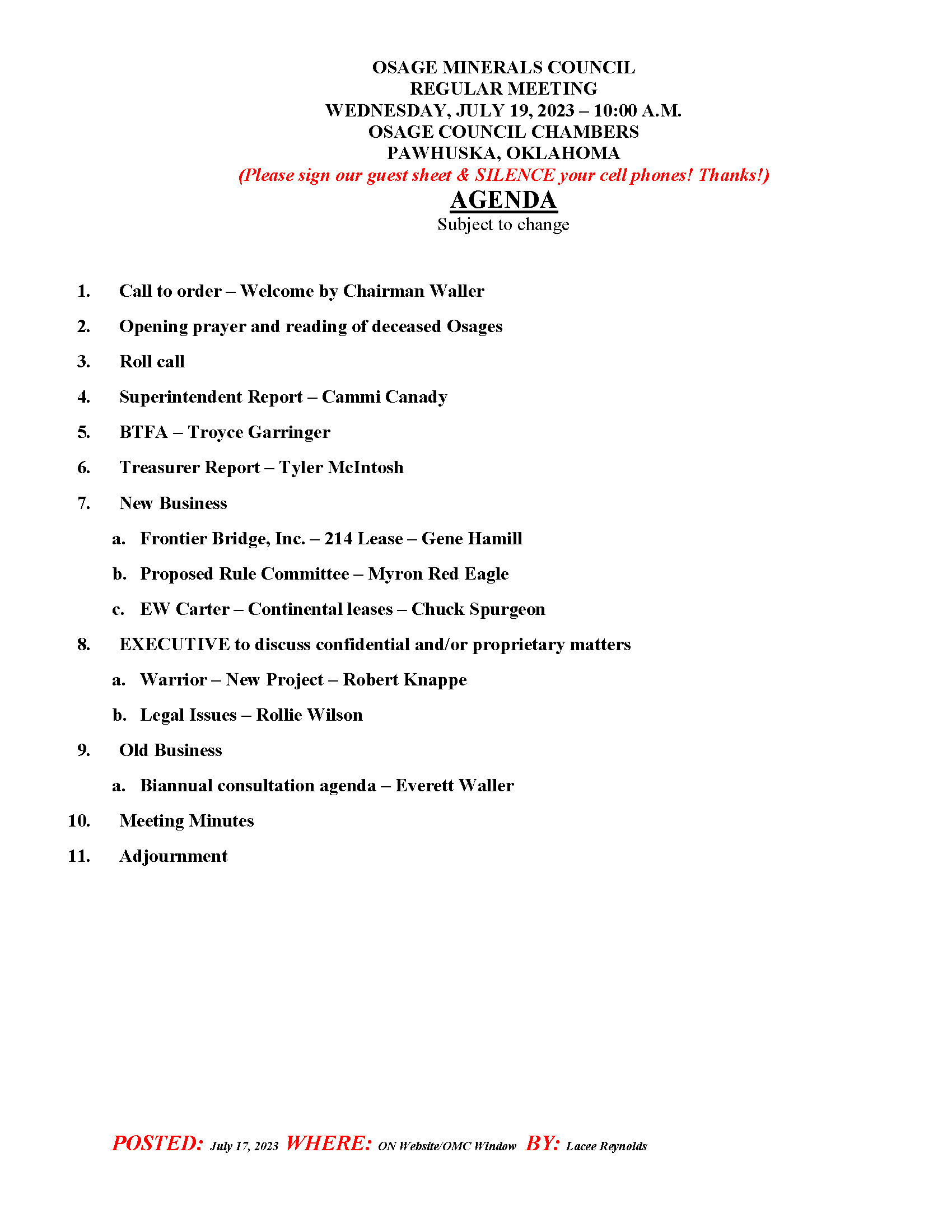 agenda