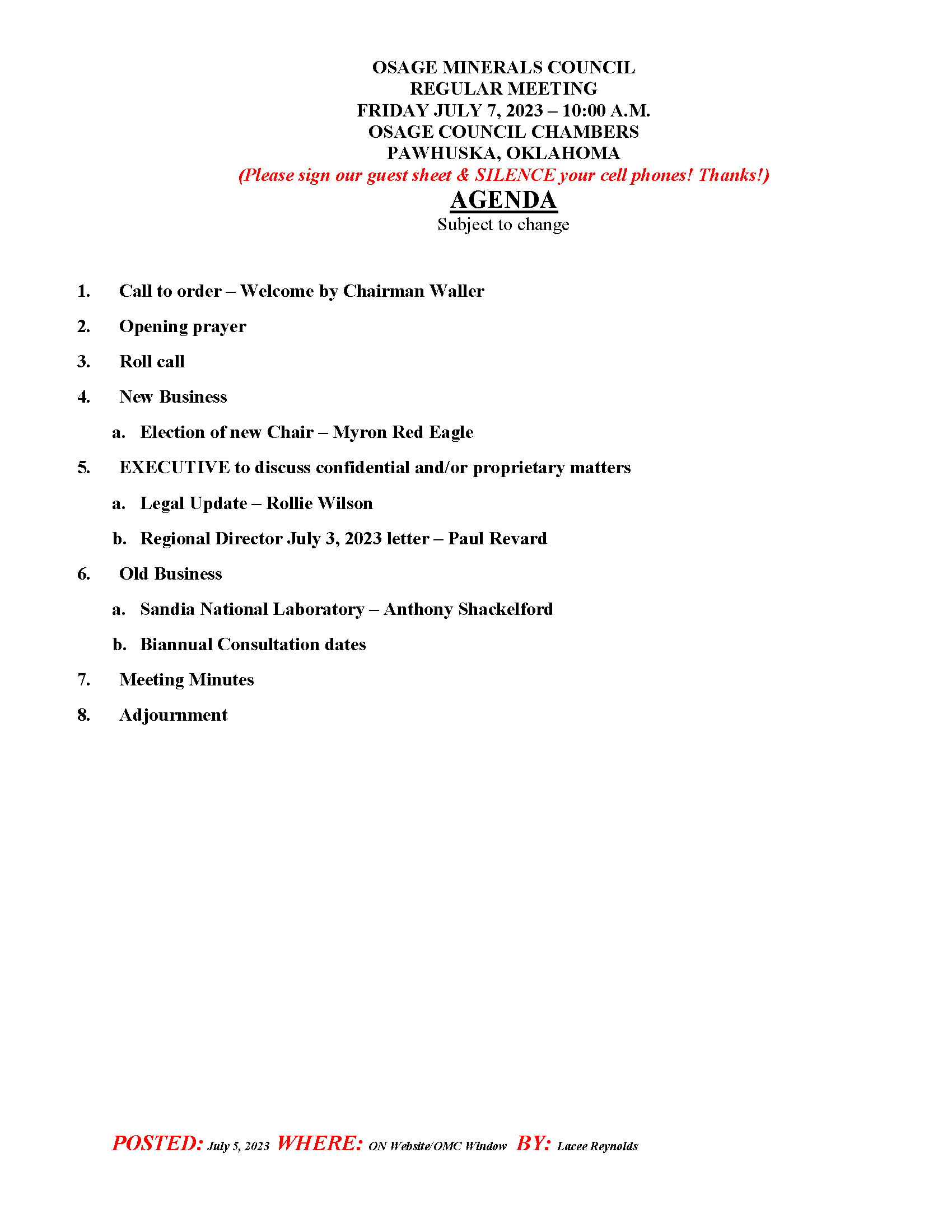 agenda