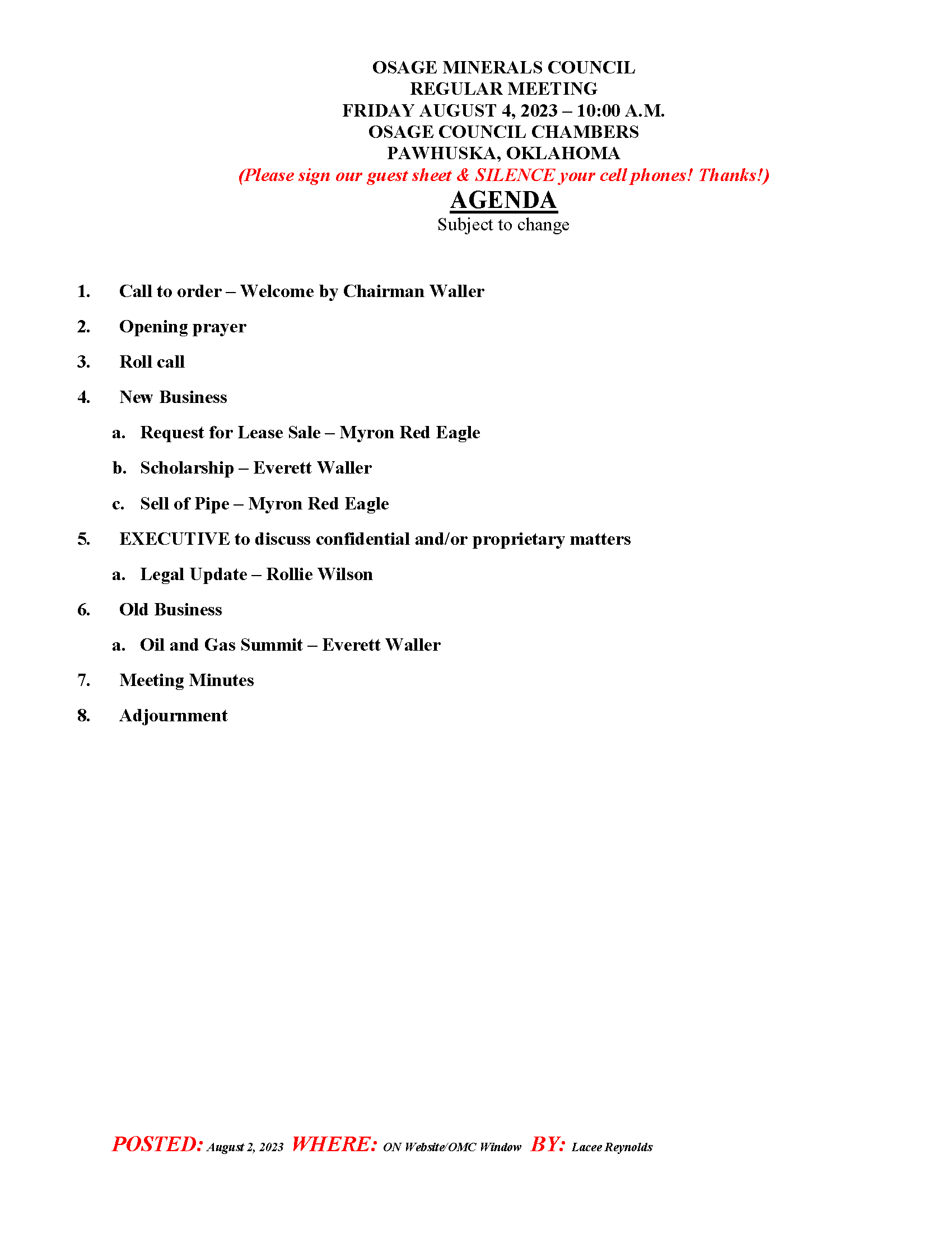 agenda
