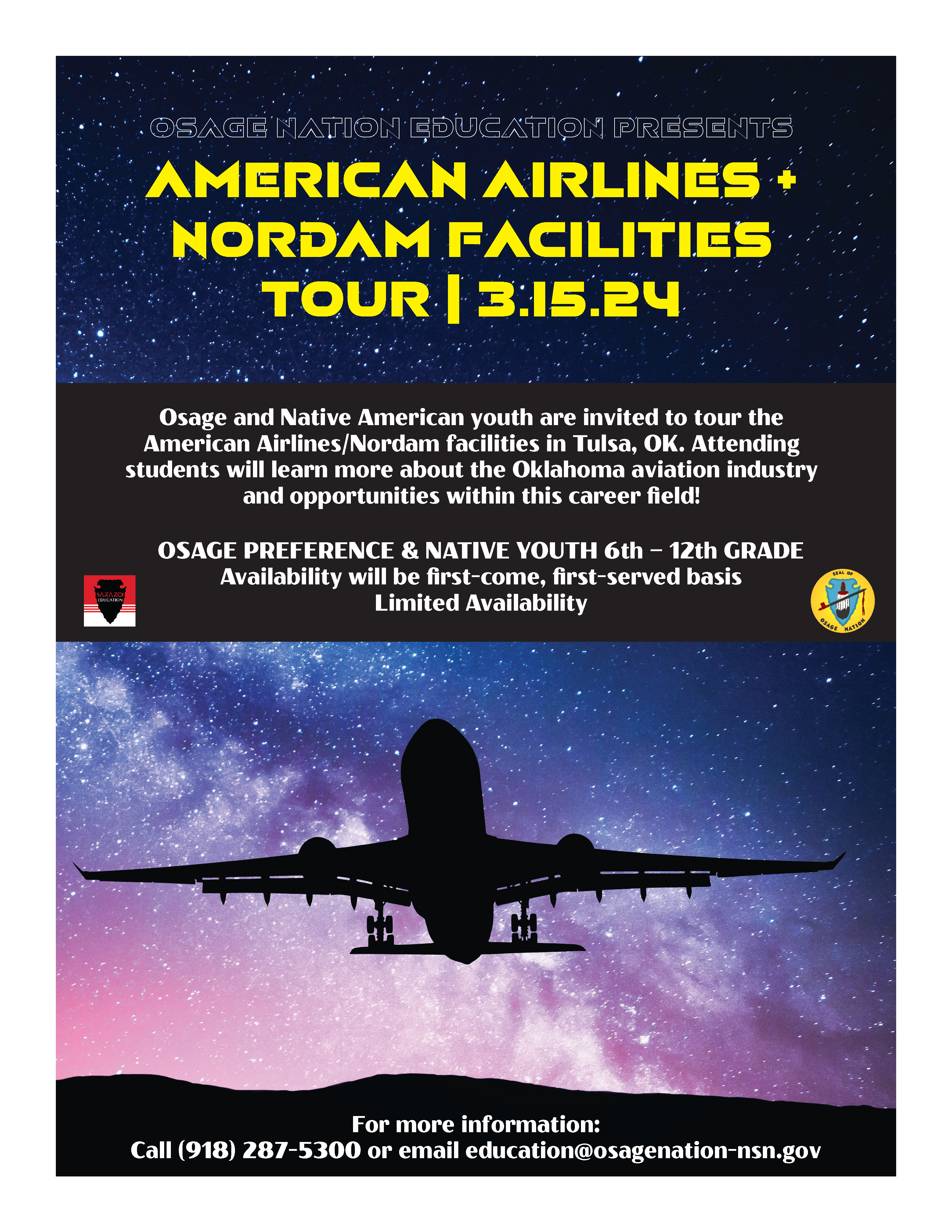 American Airlines plus Nordam Facilities Tour flyer
