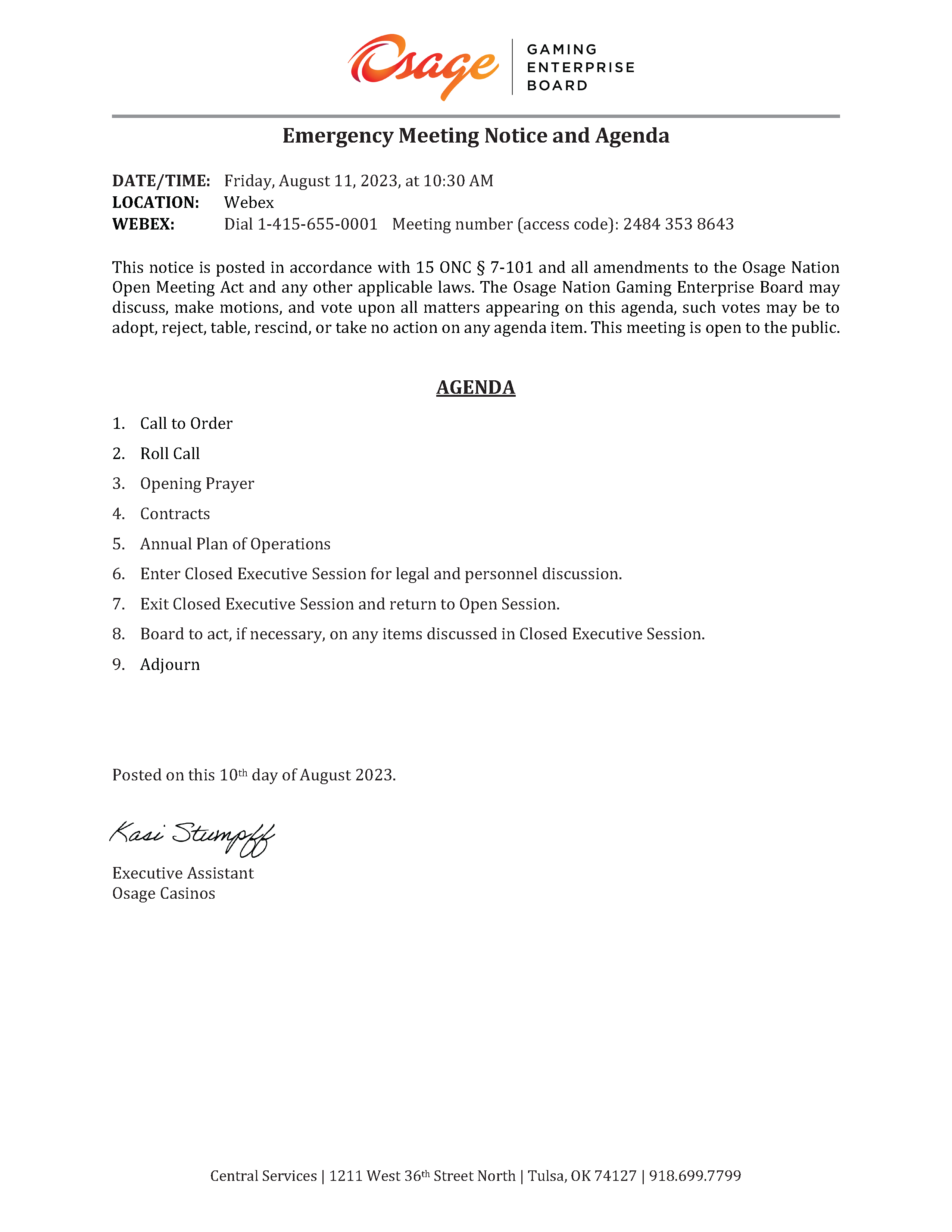 Agenda