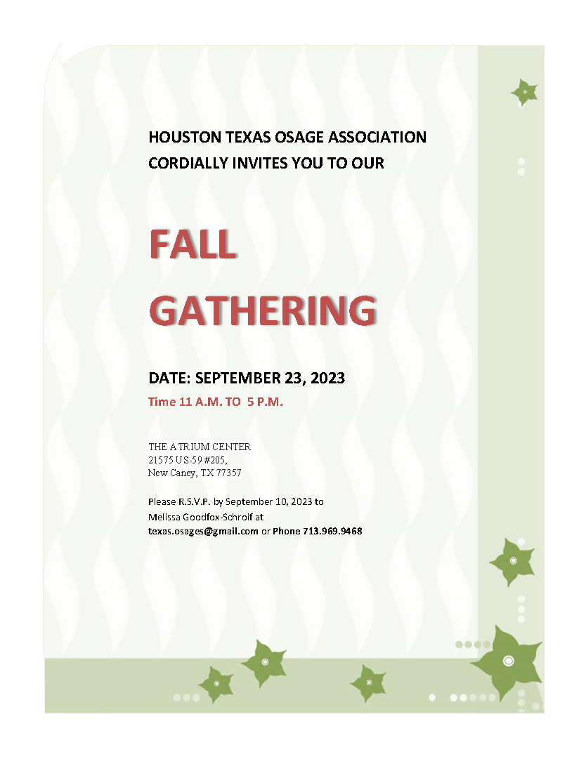 Fall Gathering flyer