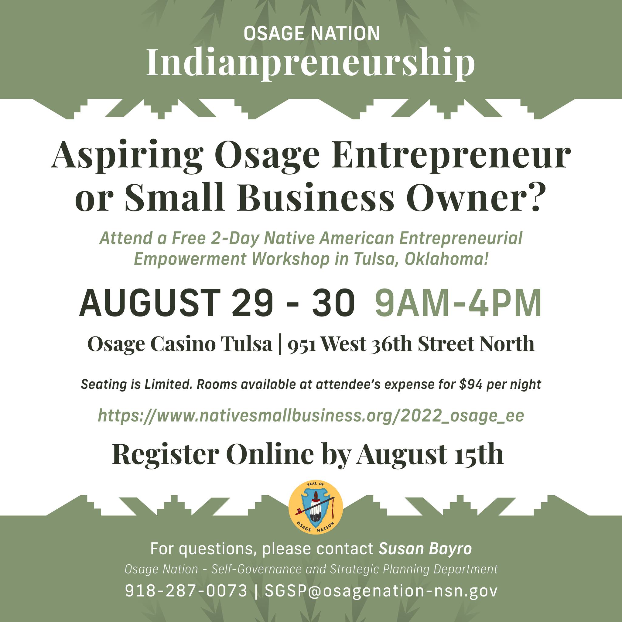 Osage Nation Indianpreneurship Osage Nation Indianpreneurship