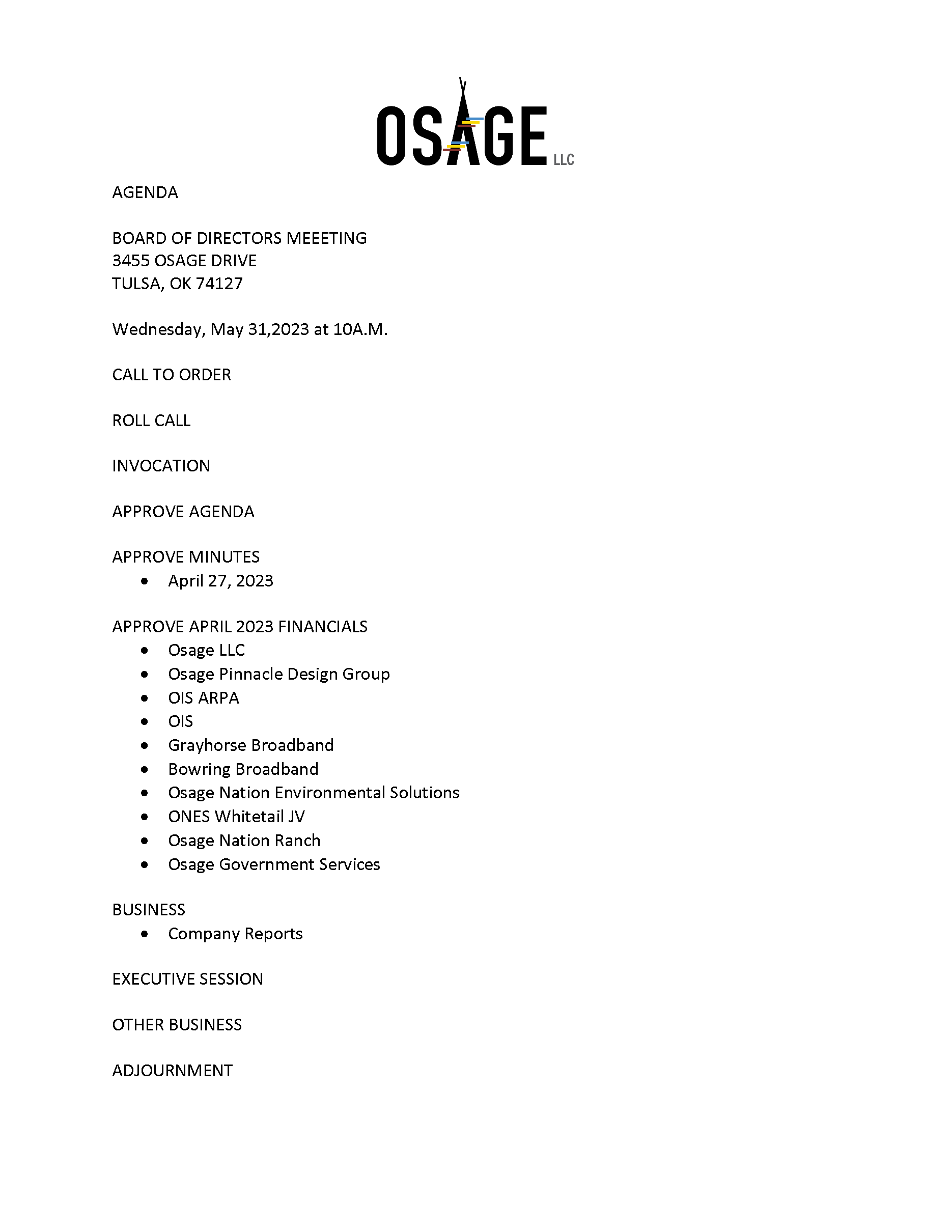 Agenda