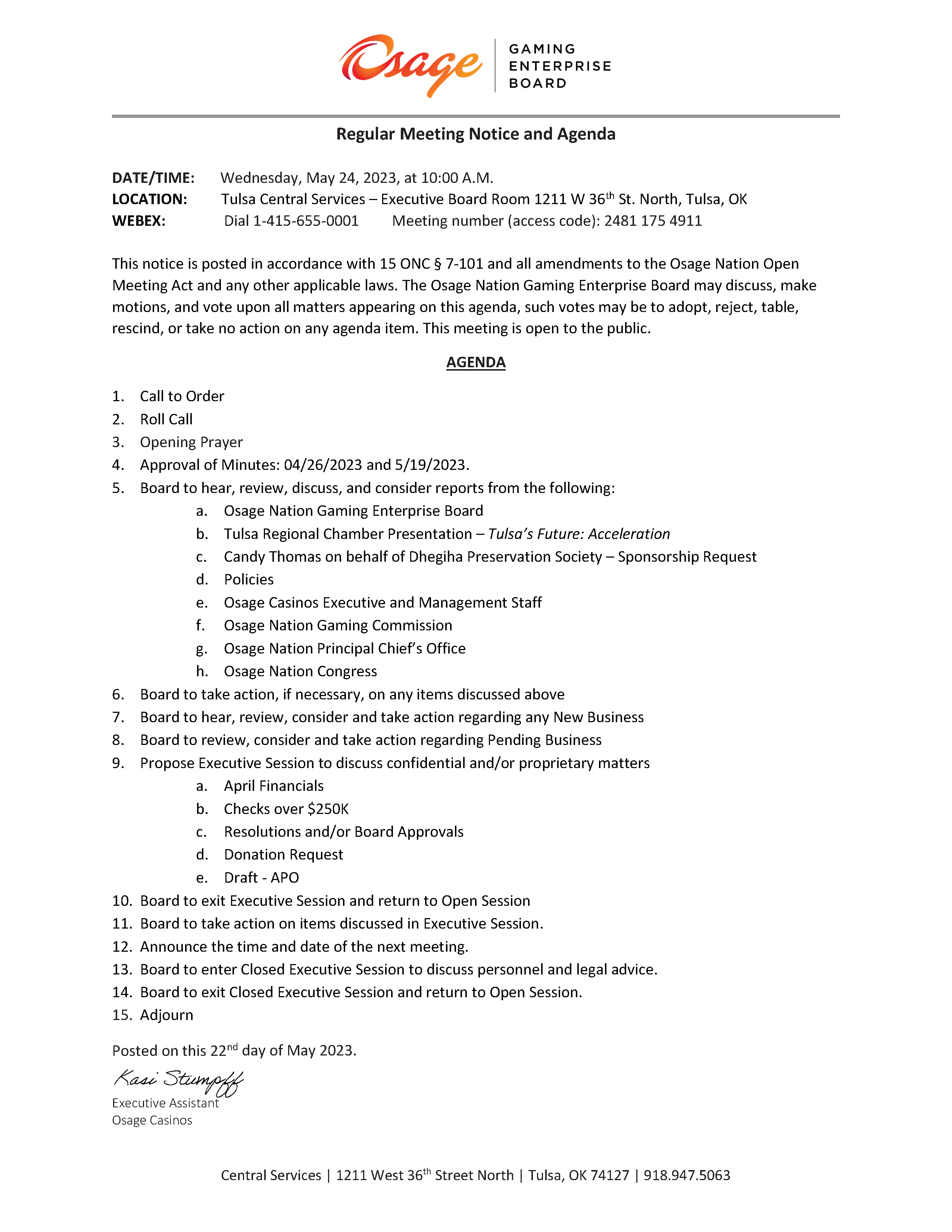 agenda