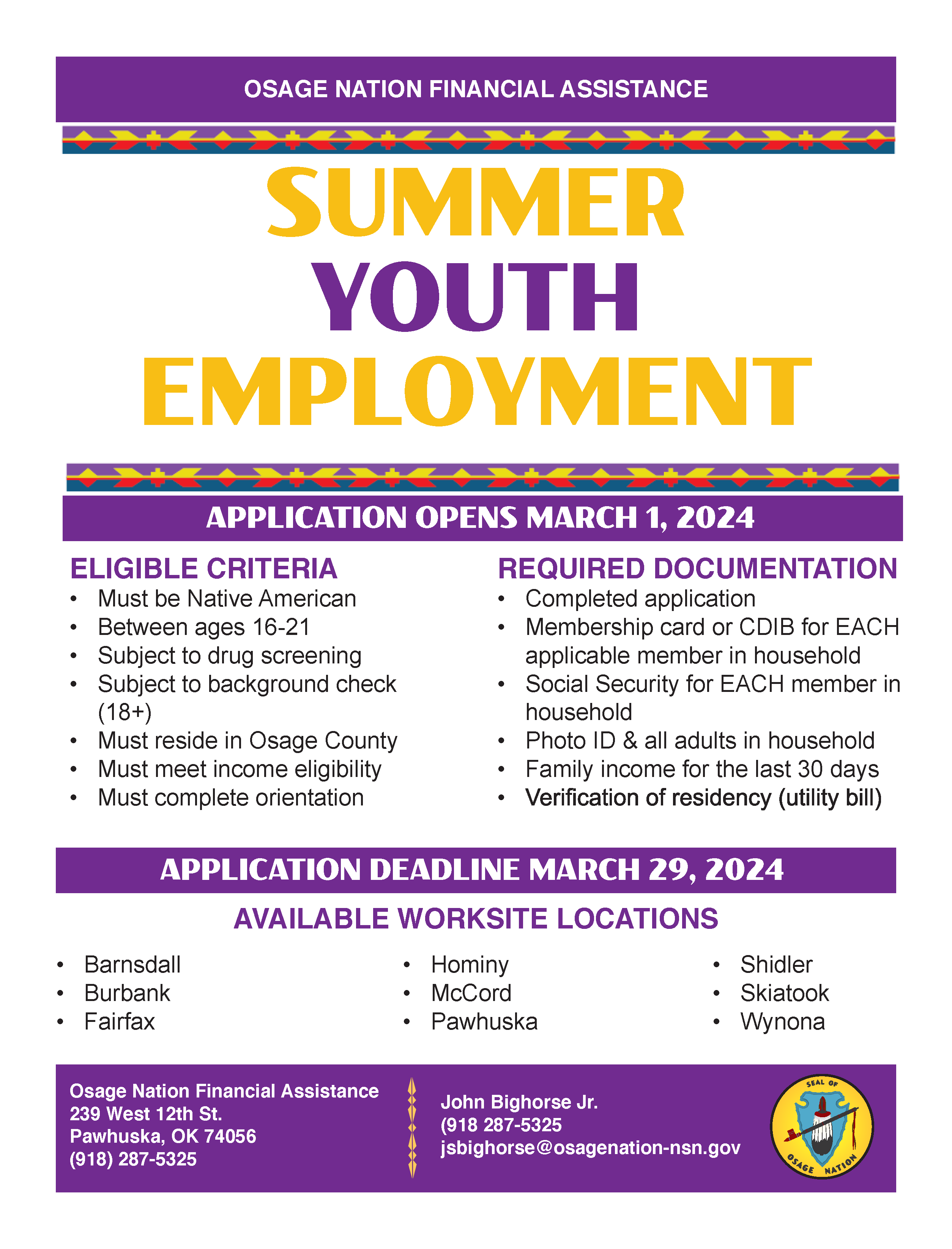 Summer Youth Employment flyer