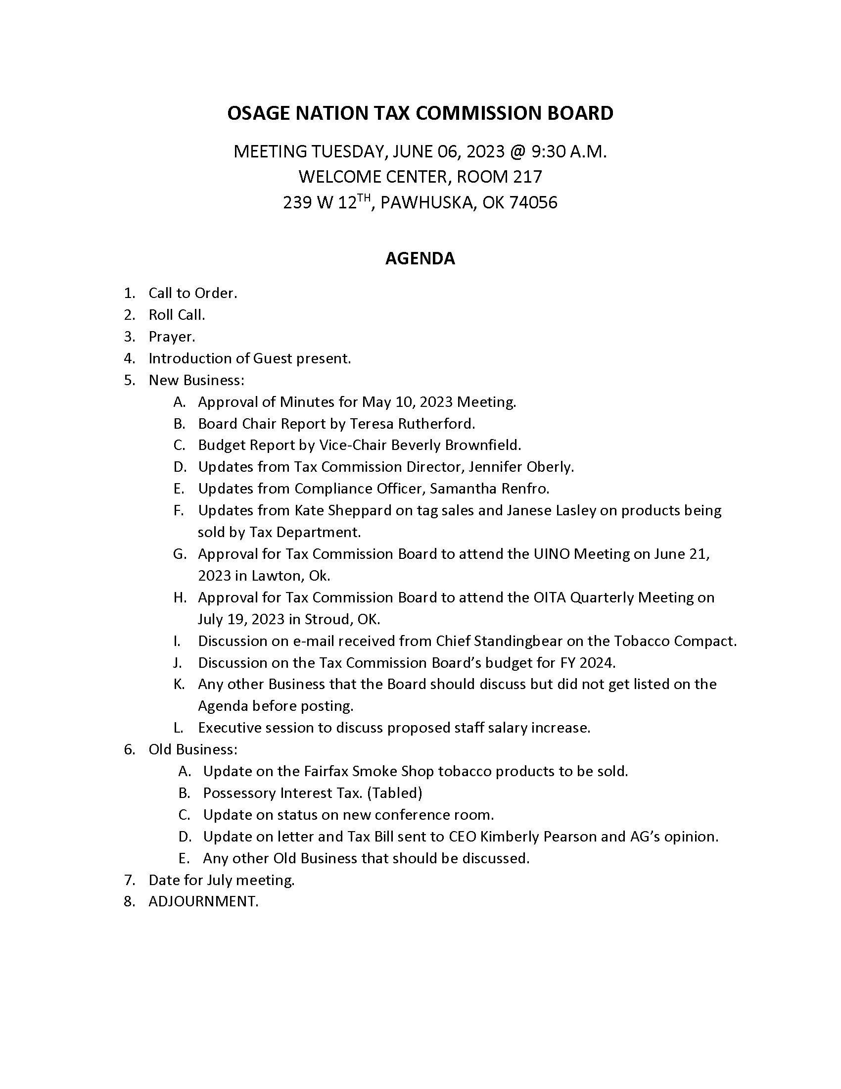 agenda