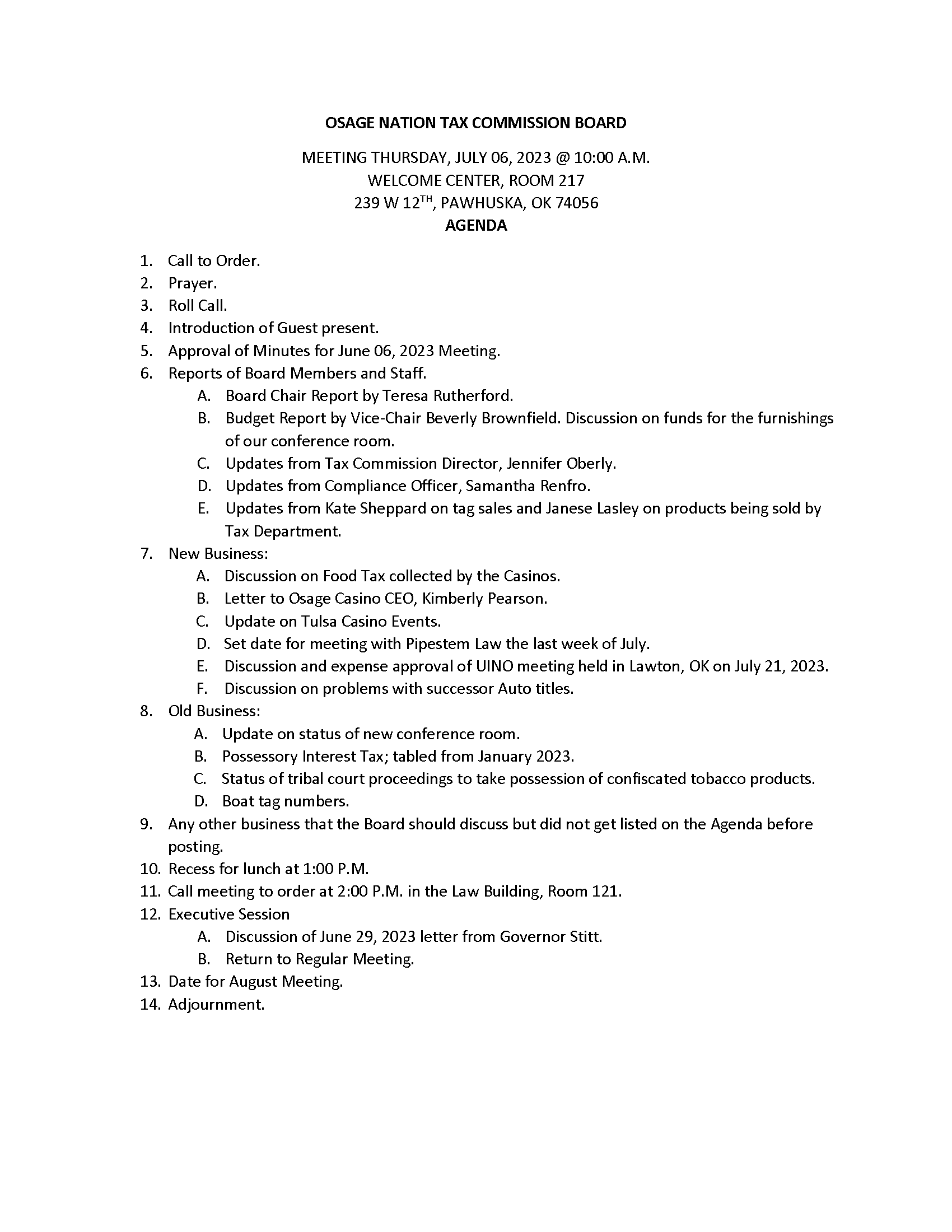 agenda