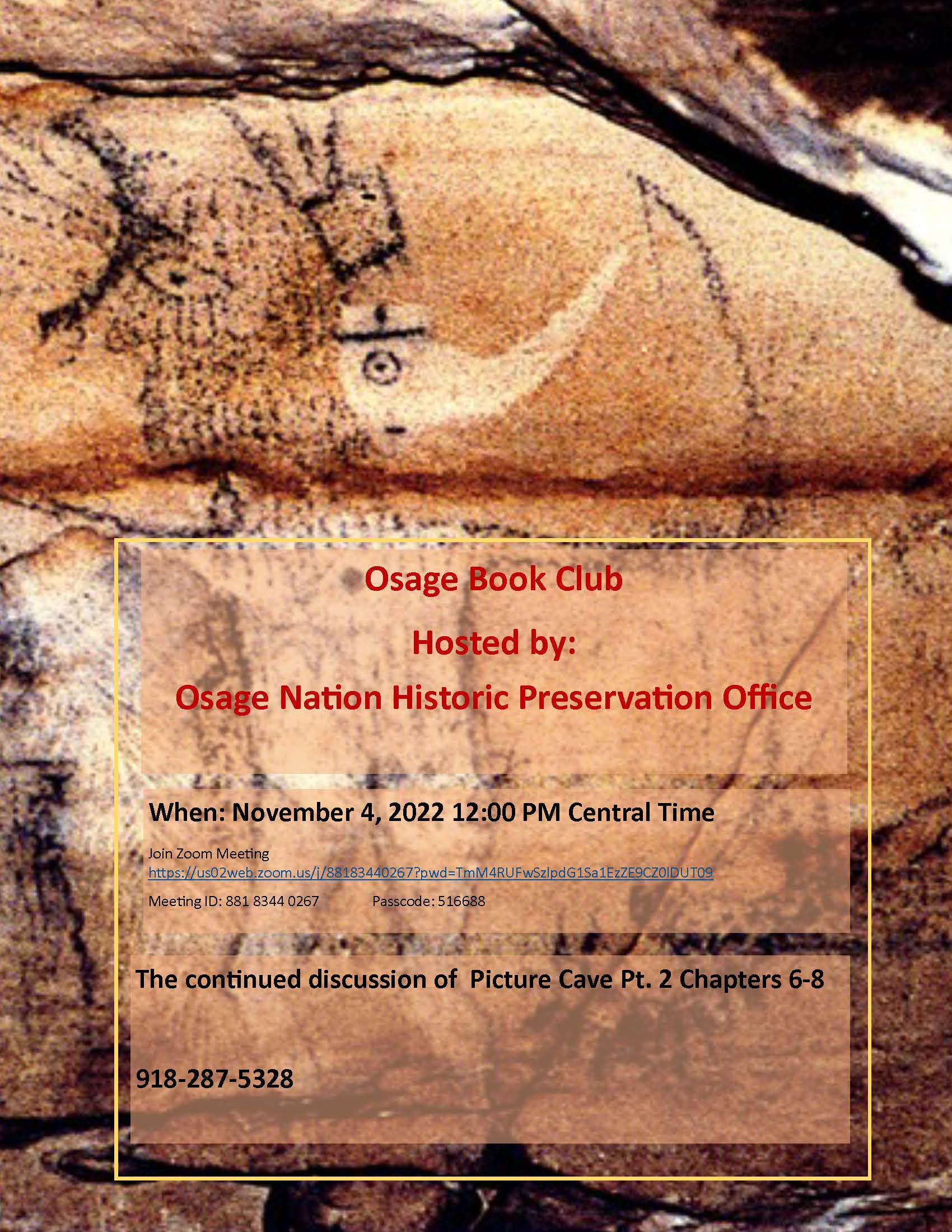 Osage Book Club flyer November 2022
