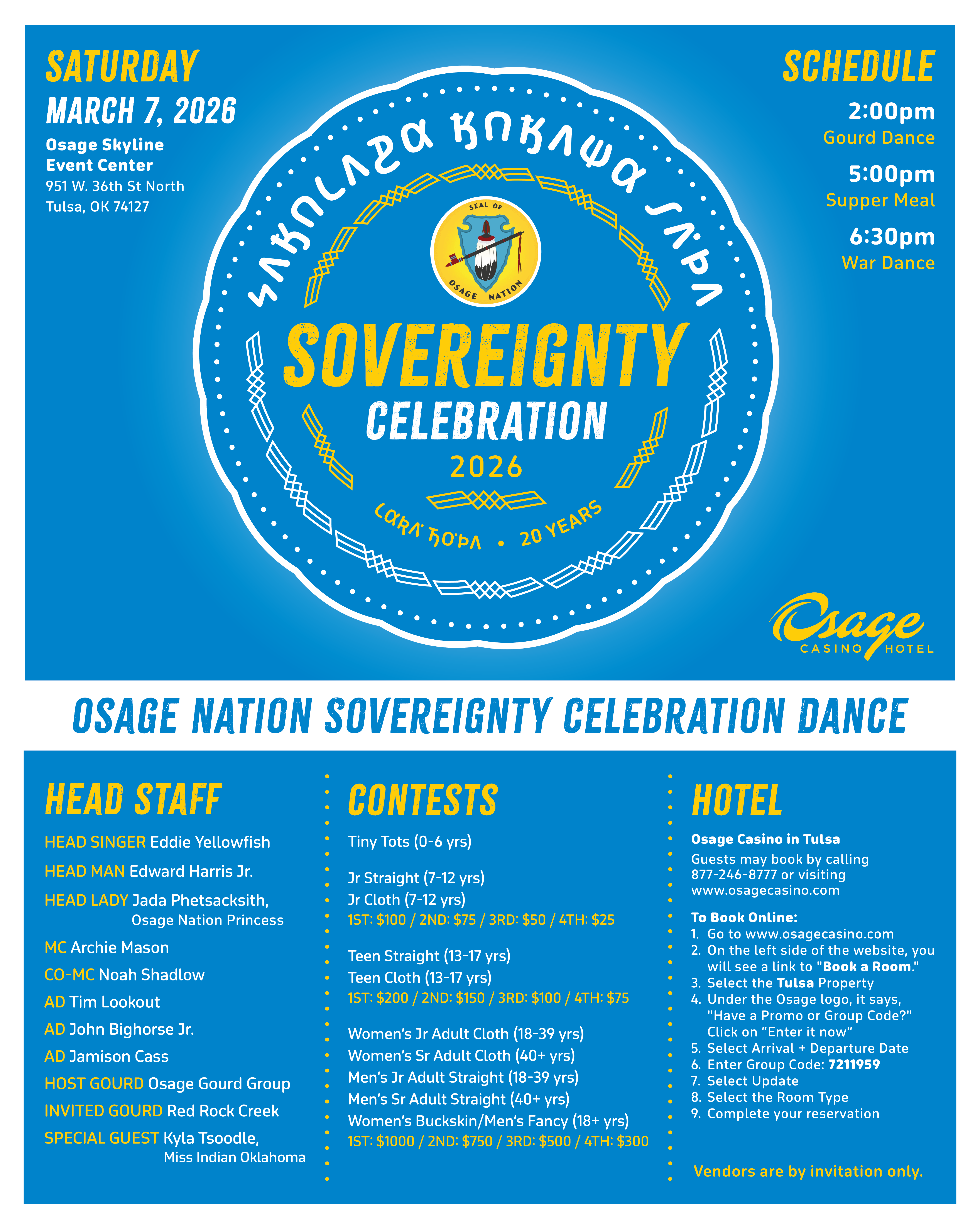 2026 Osage Sovereignty Day Celebration Dance Flyer