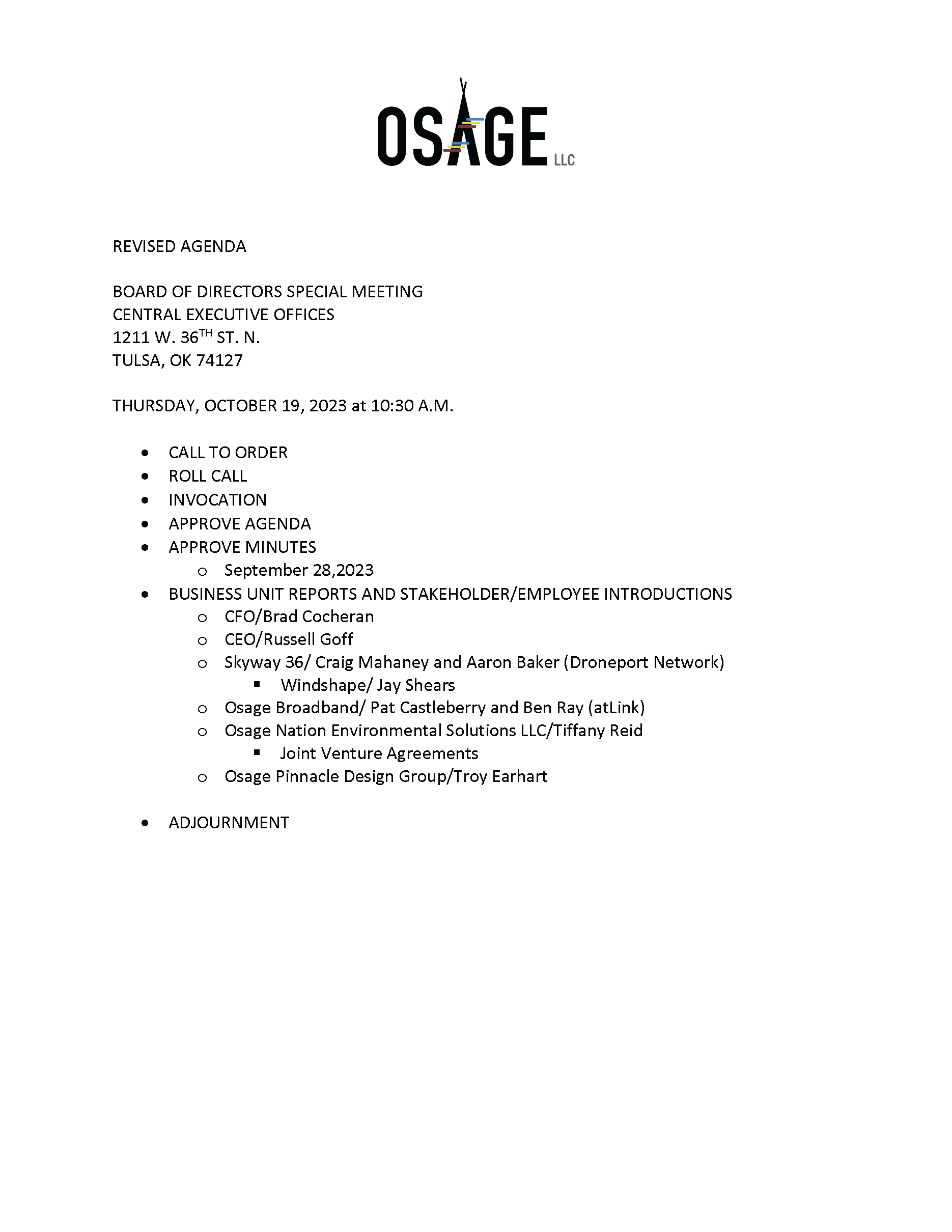 agenda