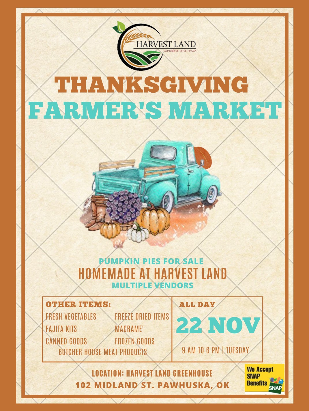 Thanksgiving Farmer's Market Thanksgiving Farmer's Market