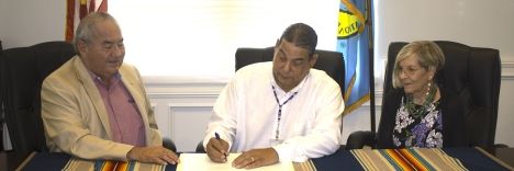Chief Standing Bear, Chairman Waller and Candy Thomas Sign Oil Well Plugging Multi-Year Funding Agreement
